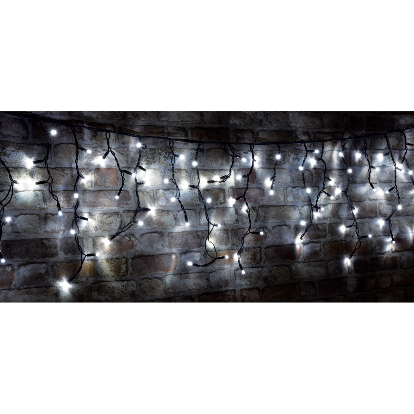 Lyyt Connectable Icicle-Inspired 2m Outdoor 100 Cool White LED String Lights - Pack of 2