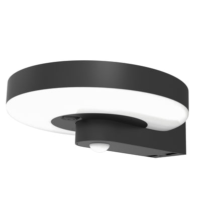 4lite Arundel Solar IP44 Die-Cast Aluminium LED Outdoor Wall Light with Built in PIR Motion Sensor Single