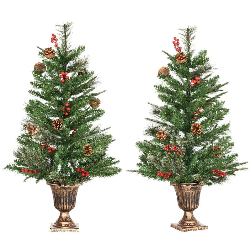 HOMCOM 3ft Artificial Christmas Tree - Set of 2 - maplin.co.uk