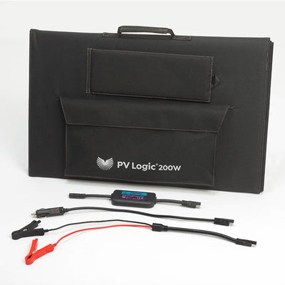 PV Logic 200W Fold Up Solar Panel with 20A Inline PWM Charge Controller