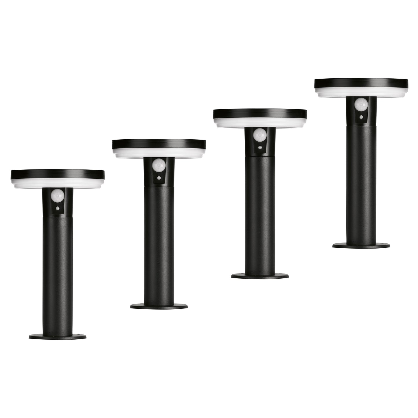 4lite Antheia IP54 Die-Cast Aluminium LED Solar Garden Spike Light with Built in PIR Motion Sensor Pack of 4