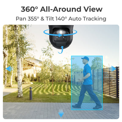 Reolink Trackmix Series 4K PTZ Battery 4G LTE Outdoor Security Camera with Solar Panel