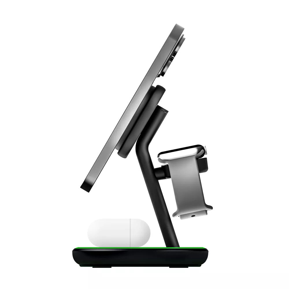 Microdia SNAPStation Plus 23W 4-in-1 MagSafe Magnetic Wireless Charging Station - Black