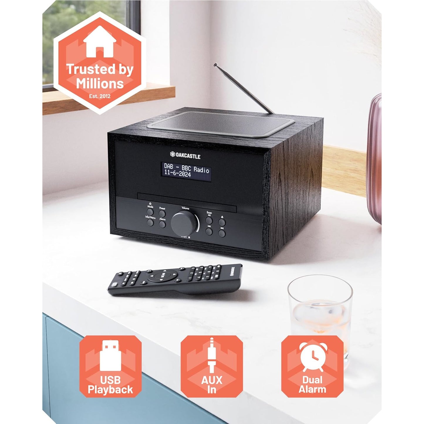 Oakcastle DAB400 DAB & FM Radio Music System