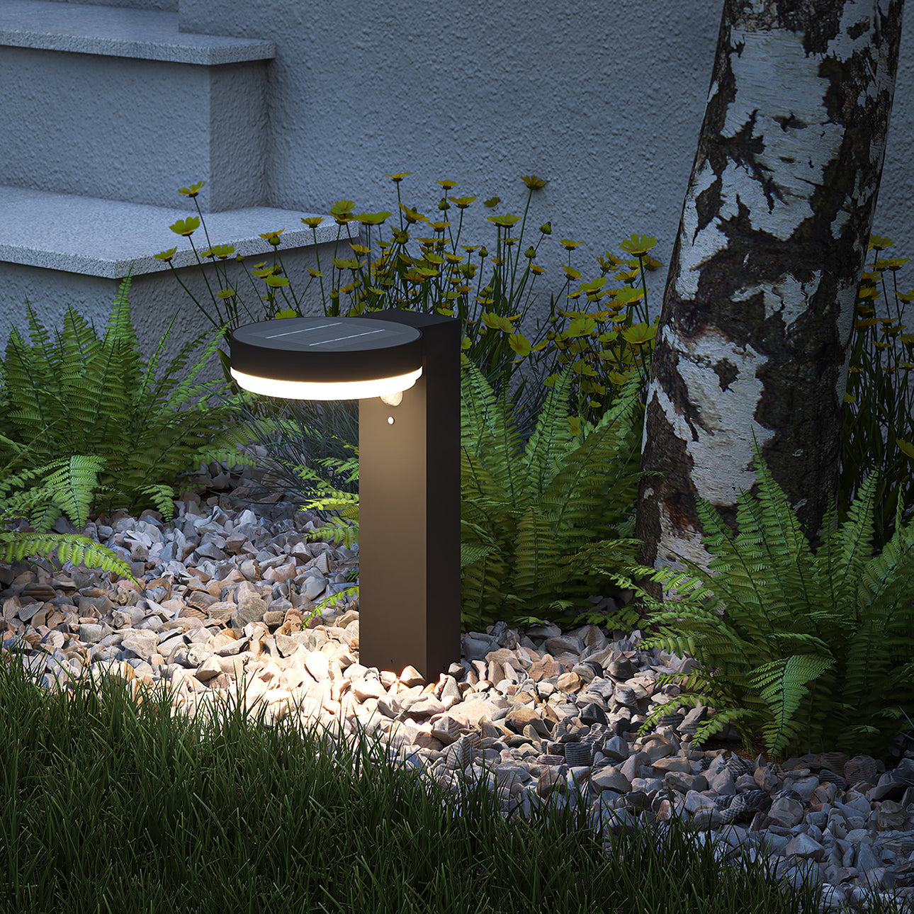 4lite Antheia Solar IP54 Die-Cast Aluminium LED Outdoor Step Light with Built in PIR Motion Sensor