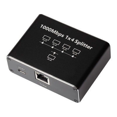 Maplin RJ45 1 Port In 4 Ports Out Ethernet LAN Splitter - Black