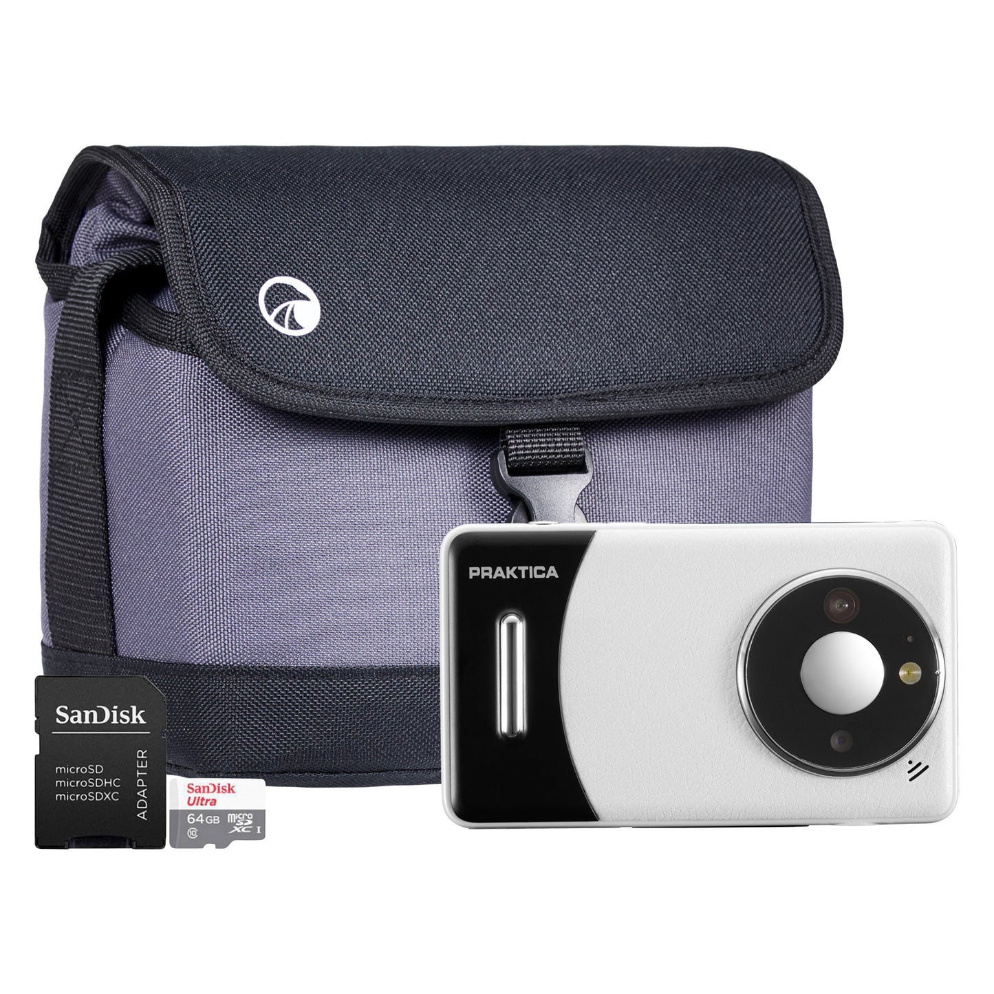 Praktica DZ13 Compact Digital Camera Camera + Sandisk 64GB MicroSD Card + System Bag