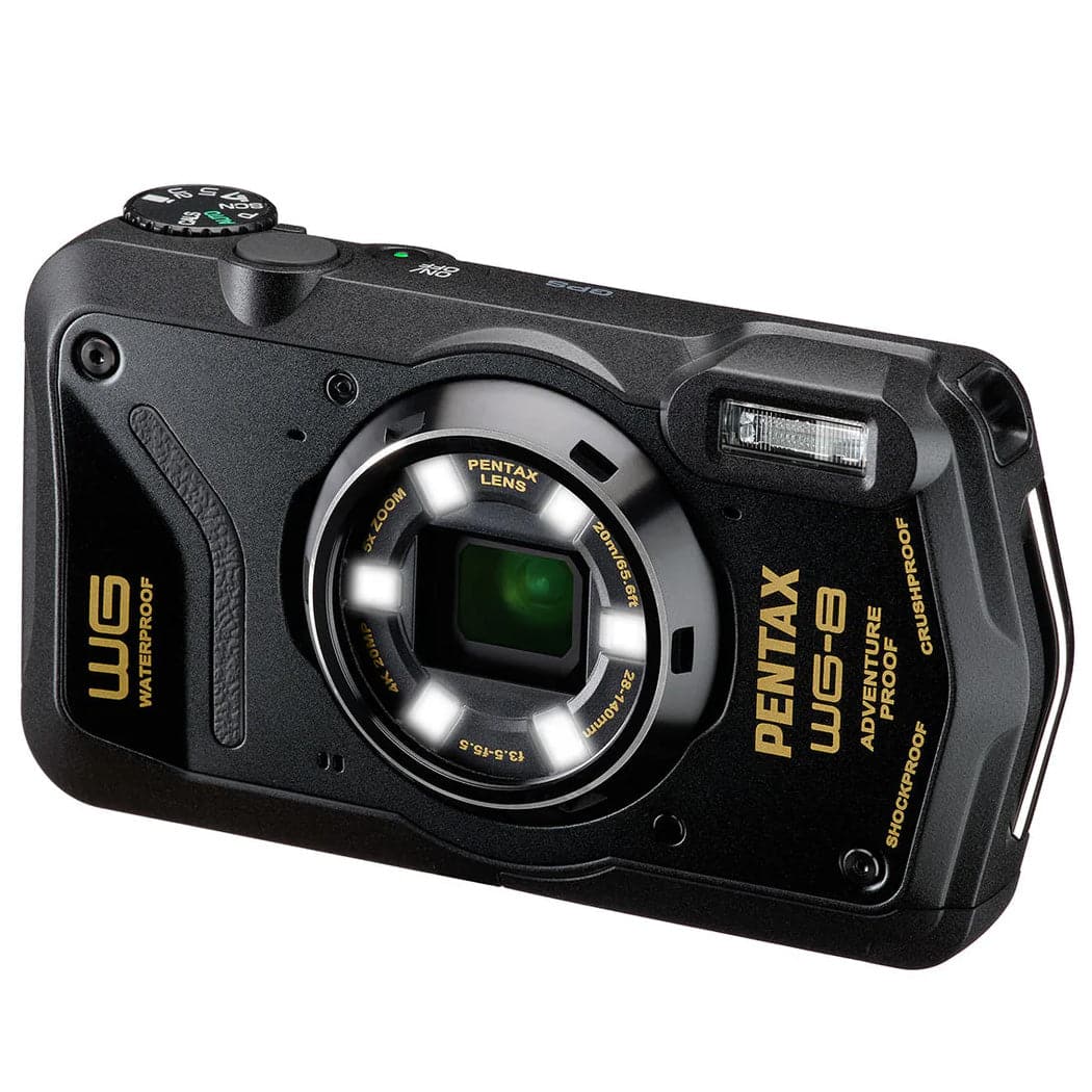 Pentax WG-8 20MP 5x Zoom Tough Compact Camera - Black Camera Only