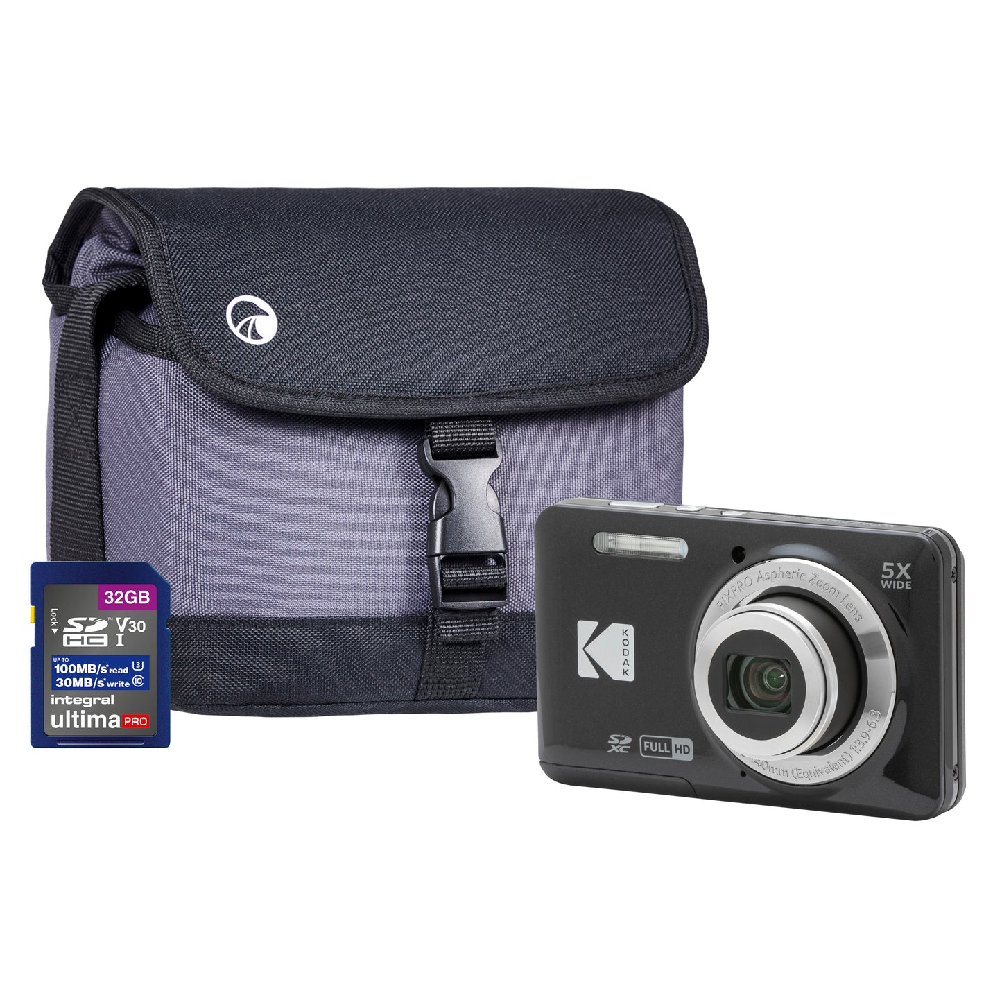 Kodak PIXPRO X55 16MP 5x Zoom Compact Camera - Black - maplin.co.uk