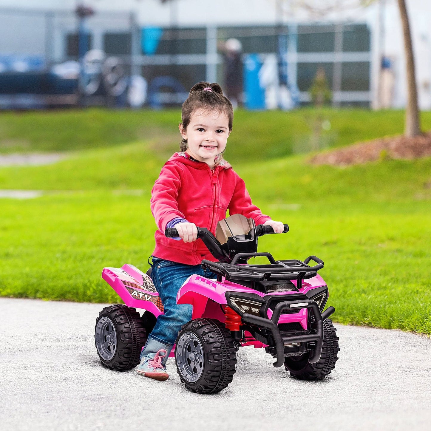Maplin Plus 6V Kids Electric Ride on Toy ATV Quad Bike with Music & Headlights for 18-36 Months