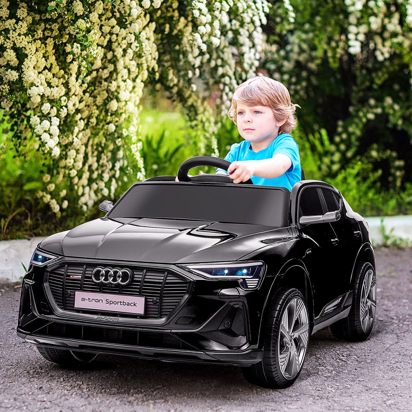 Maplin Plus Audi E-tron Licensed 12V Kids Electric Ride On Car with Remote, Music, Lights & Suspension for 3-5 Years - maplin.co.uk