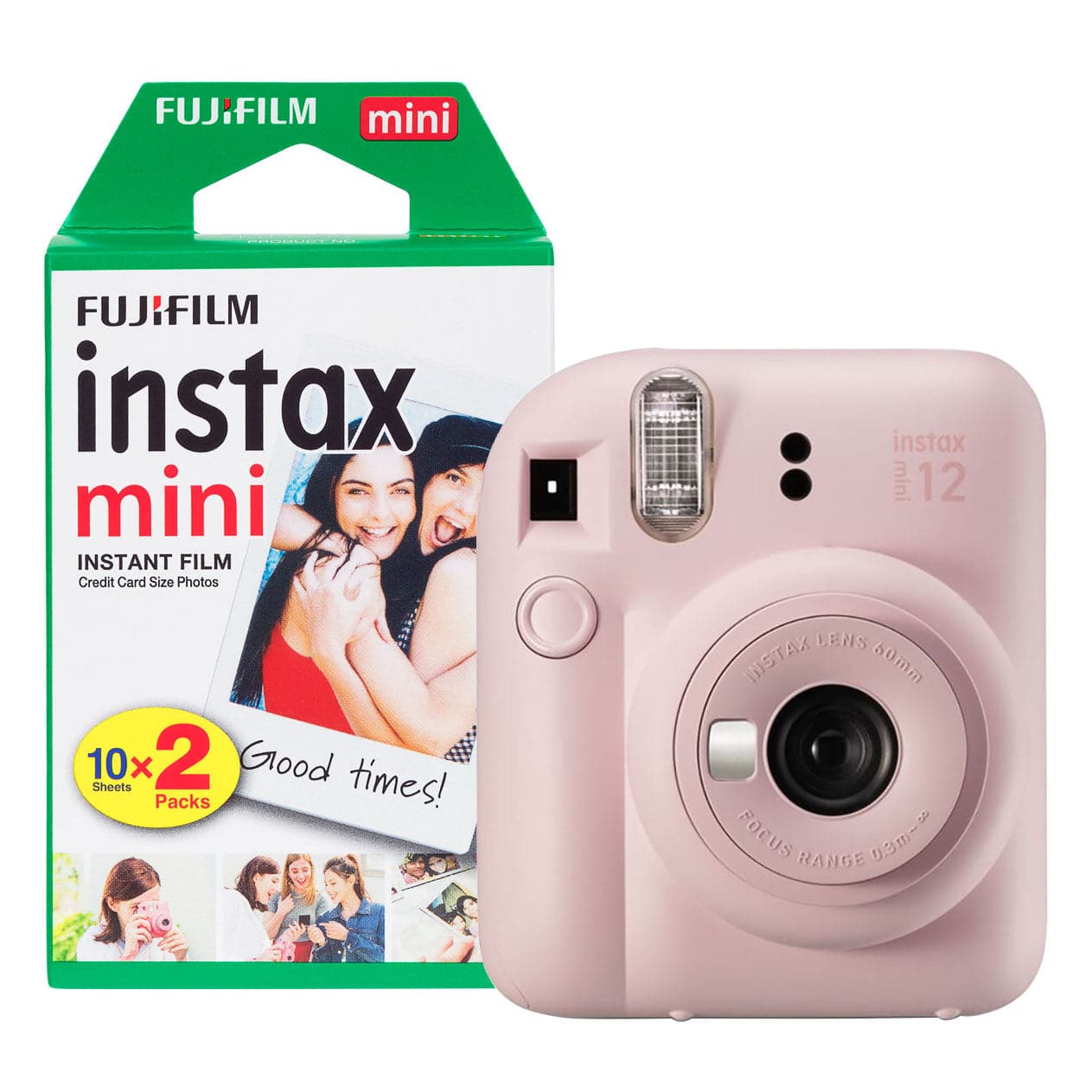 Fujifilm Instax Mini 12 Instant Camera - Blossom Pink Camera + 20 Shot Pack