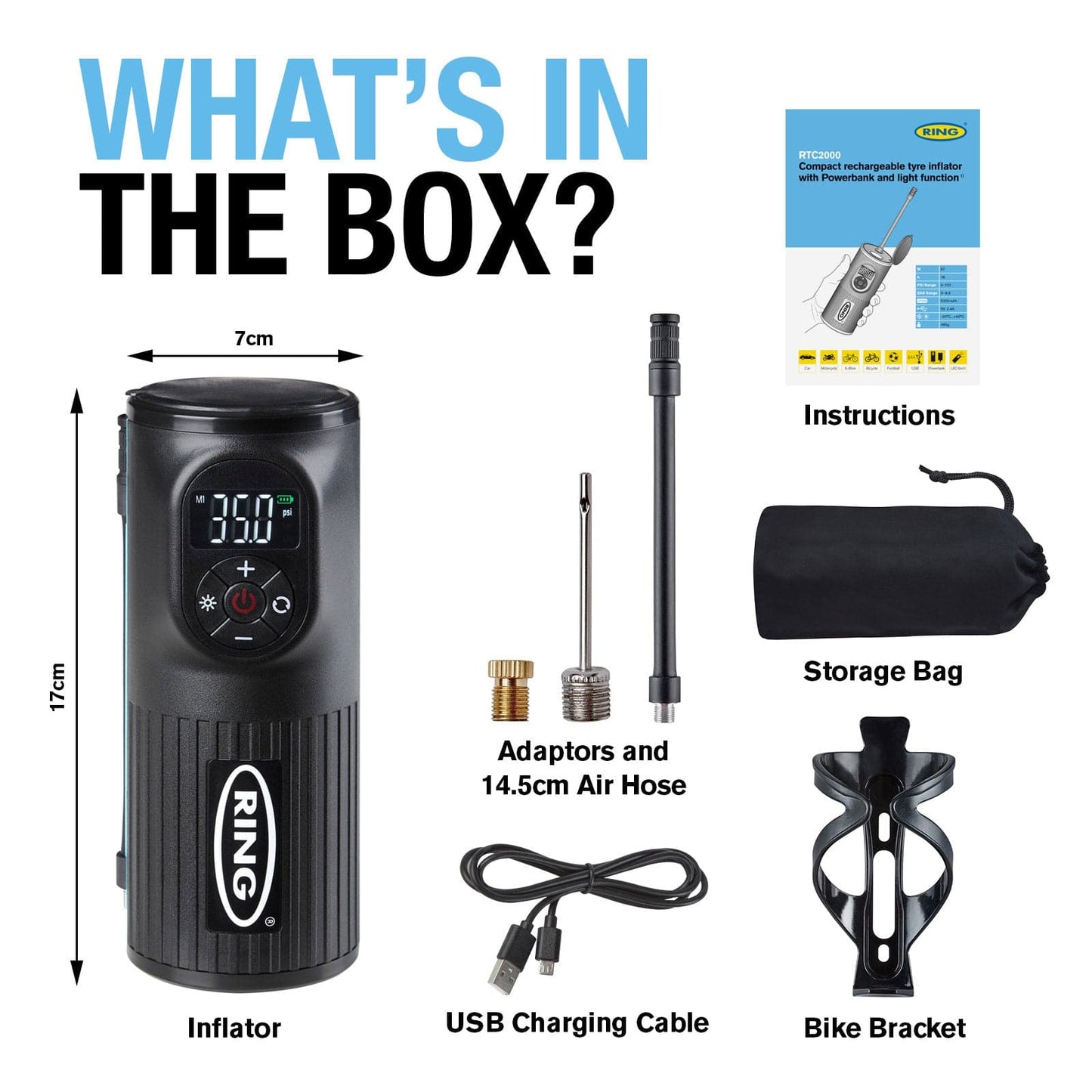 Ring Automotive Handheld Digital Tyre Inflator