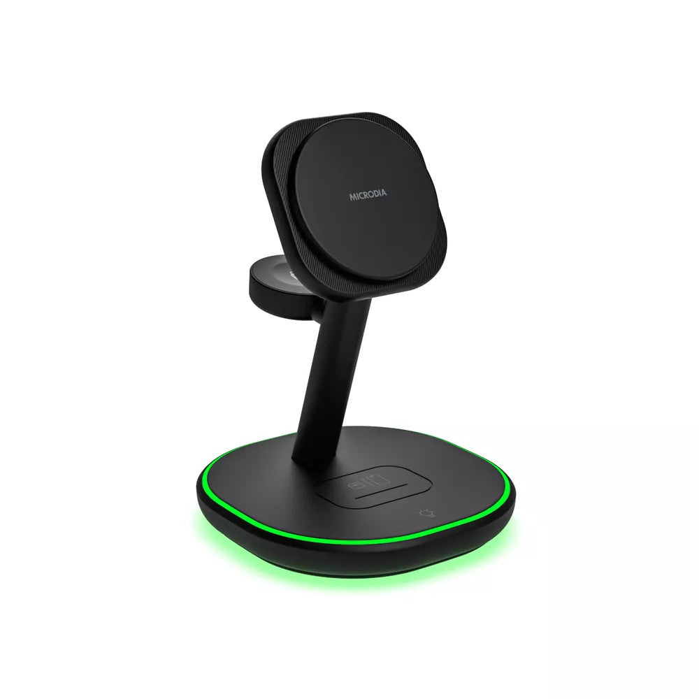 Microdia SNAPStation Plus 23W 4-in-1 MagSafe Magnetic Wireless Charging Station - Black