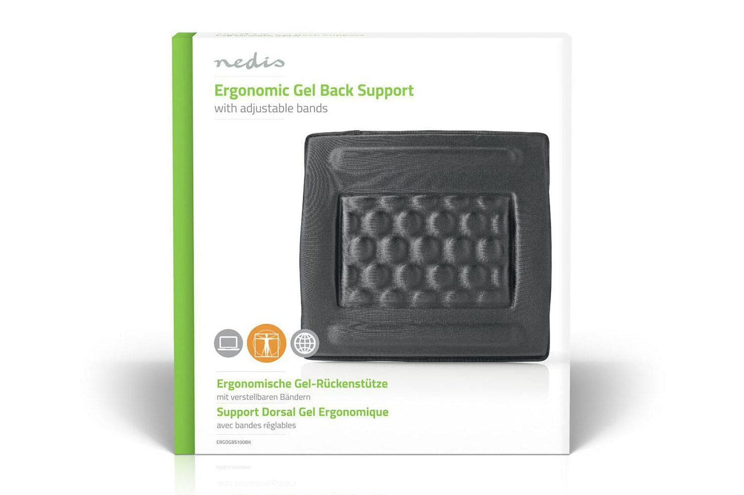 Nedis Ergonomic Chair Back Support - Black