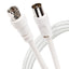 Maplin F Type Male to RF Male Connector TV Satellite Aerial Coaxial Cable - White - maplin.co.uk