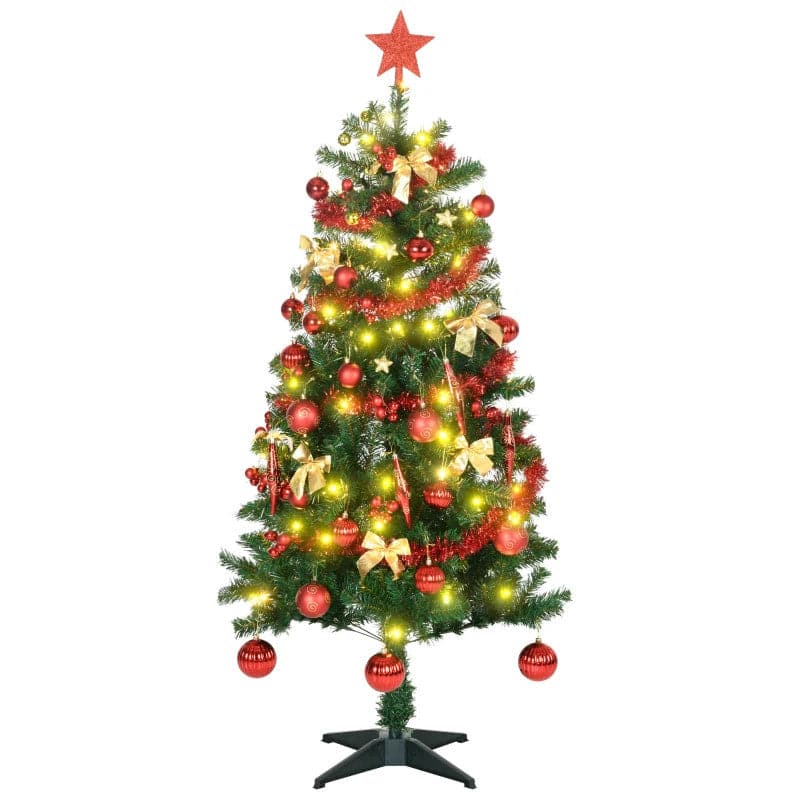 HOMCOM 5ft LED Artificial Christmas Tree with Decorations - maplin.co.uk
