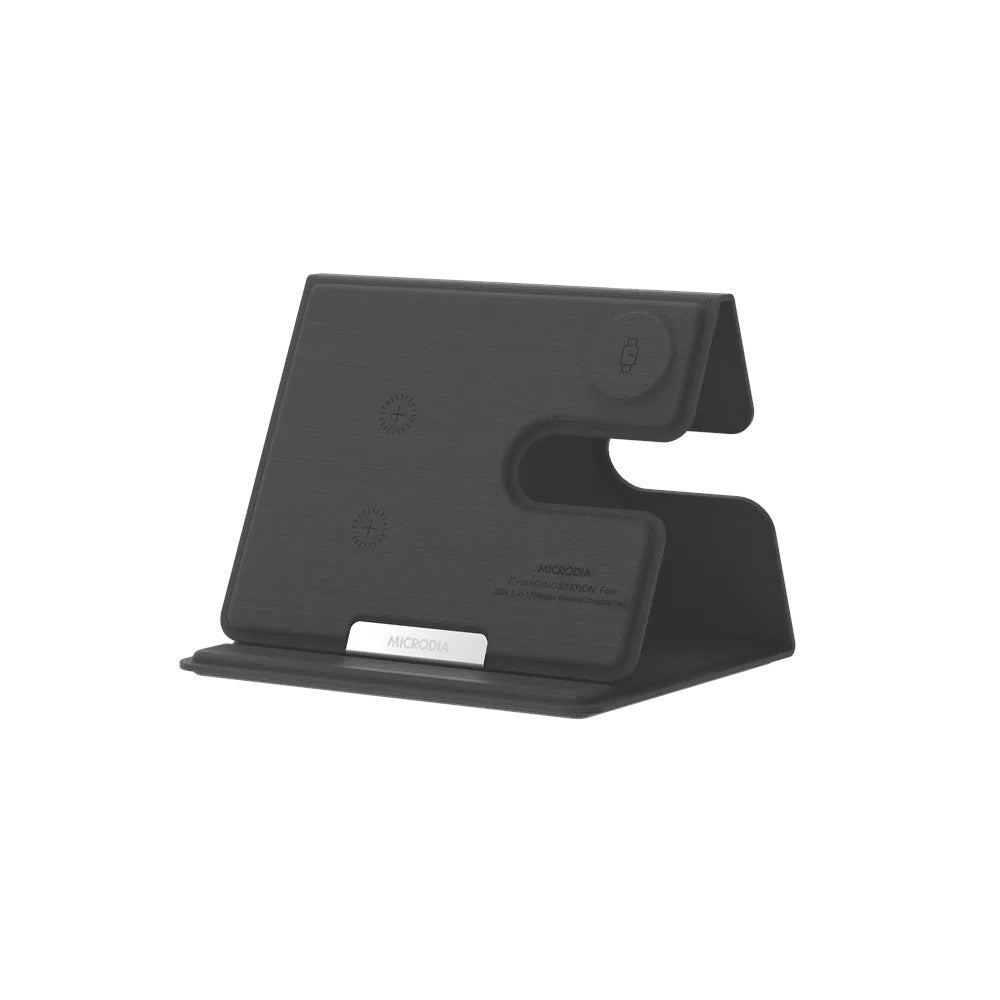 Microdia CHARGINGStation Folio 23W 3-in-1 Foldable Wireless Charging Station - Black
