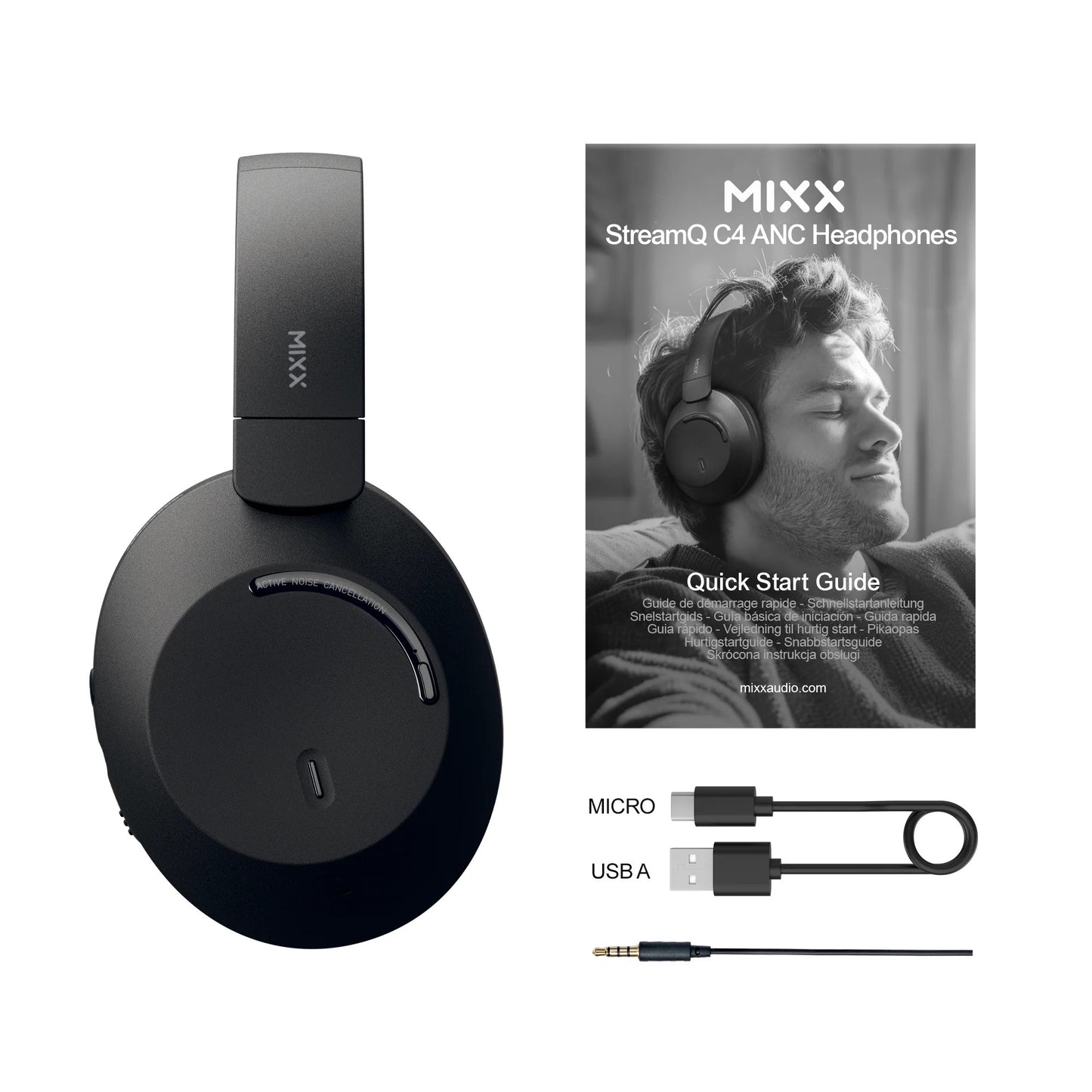 Mixx StreamQ C4 ANC Over Ear Wireless Headphones