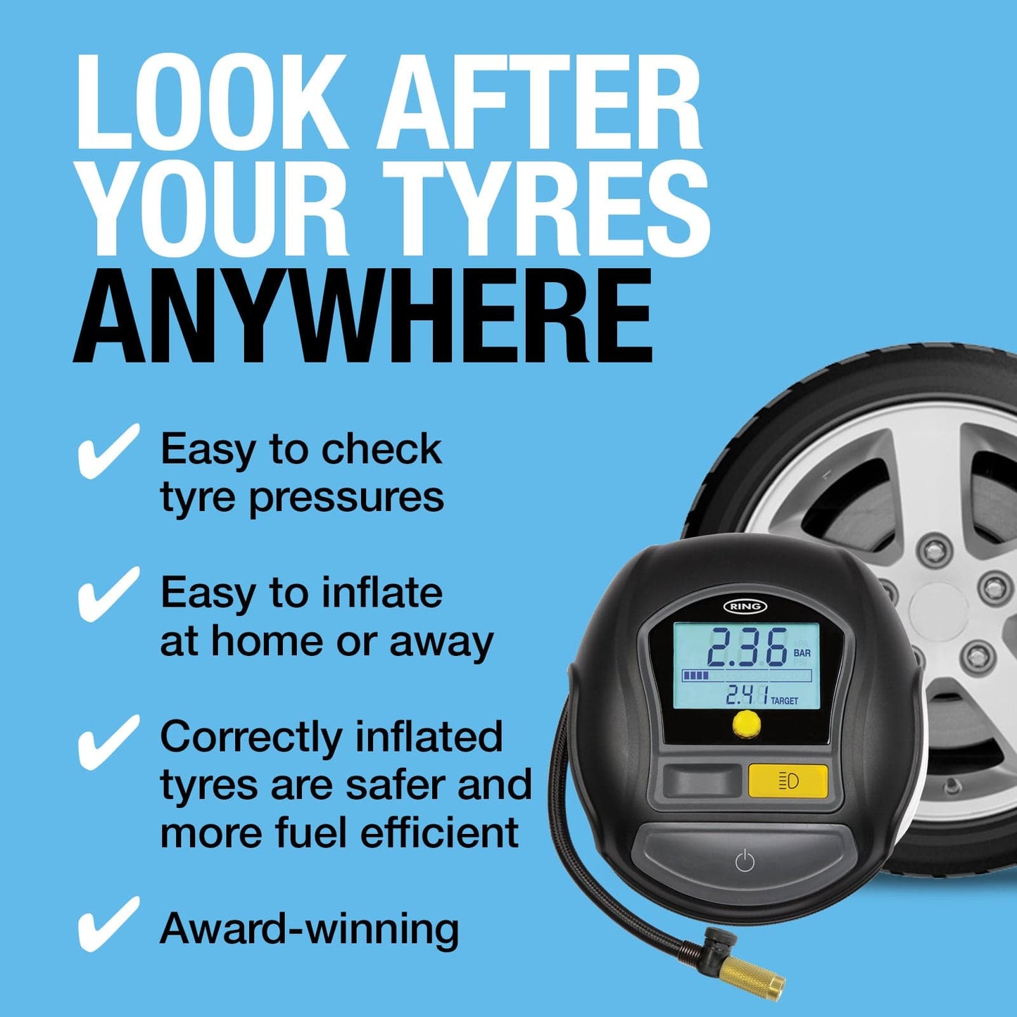 Ring Automotive Rapid Digital Inflator