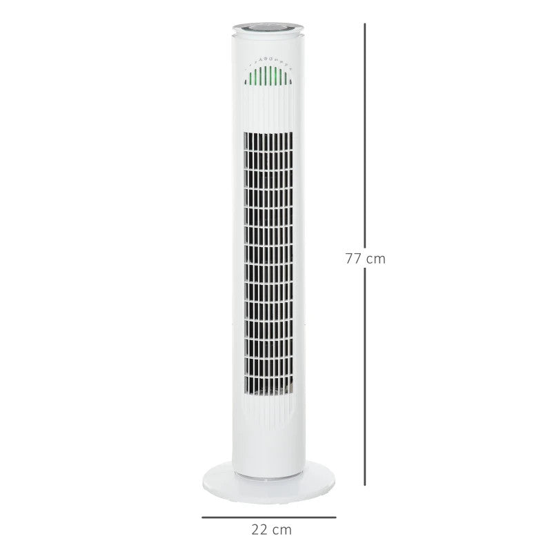 Maplin Plus 30" Freestanding Oscillating Tower Fan - White