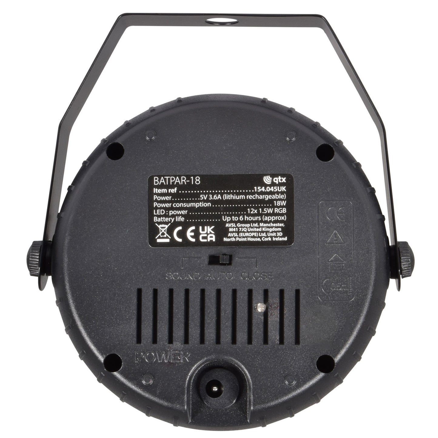 QTX BATPAR-18 Rechargeable Mini LED PAR Light