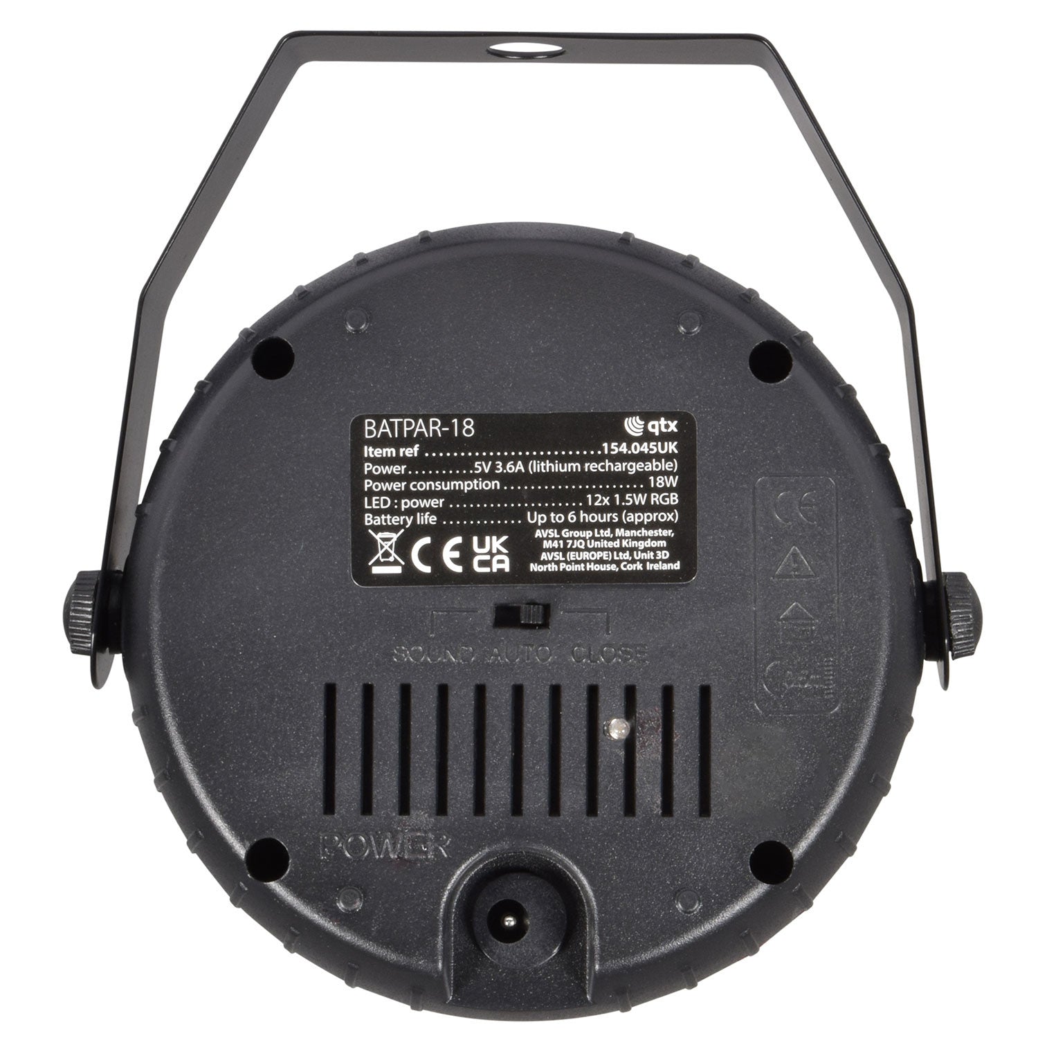 QTX BATPAR-18 Rechargeable Mini LED PAR Light