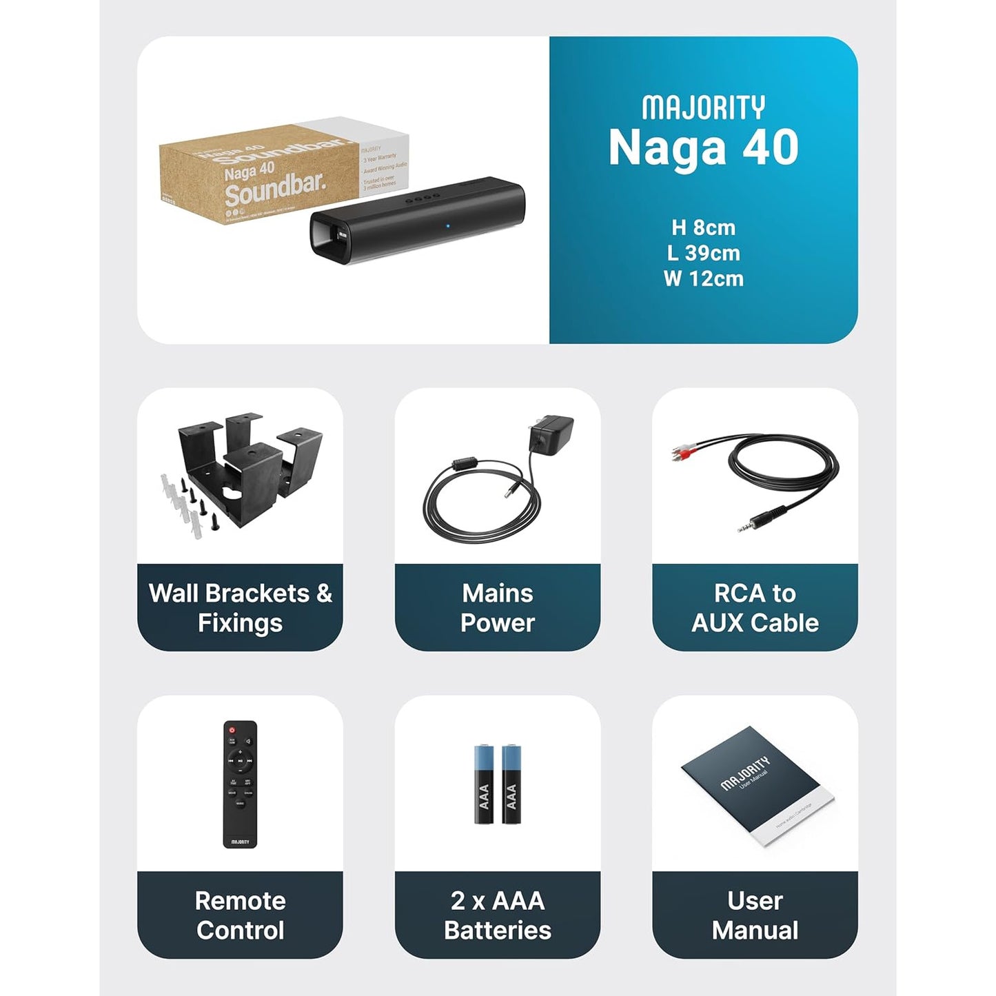 Majority Naga 40 Bluetooth Soundbar