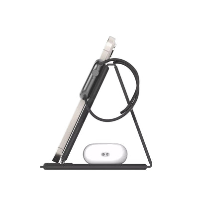 Microdia CHARGINGStation Folio 23W 3-in-1 Foldable Wireless Charging Station - Black