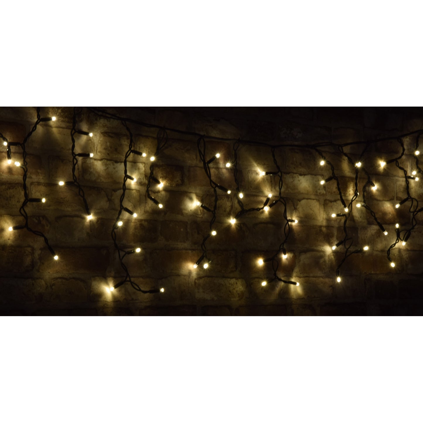 Lyyt Connectable Icicle-Inspired 2m Outdoor 100 Warm White LED String Lights - Pack of 2