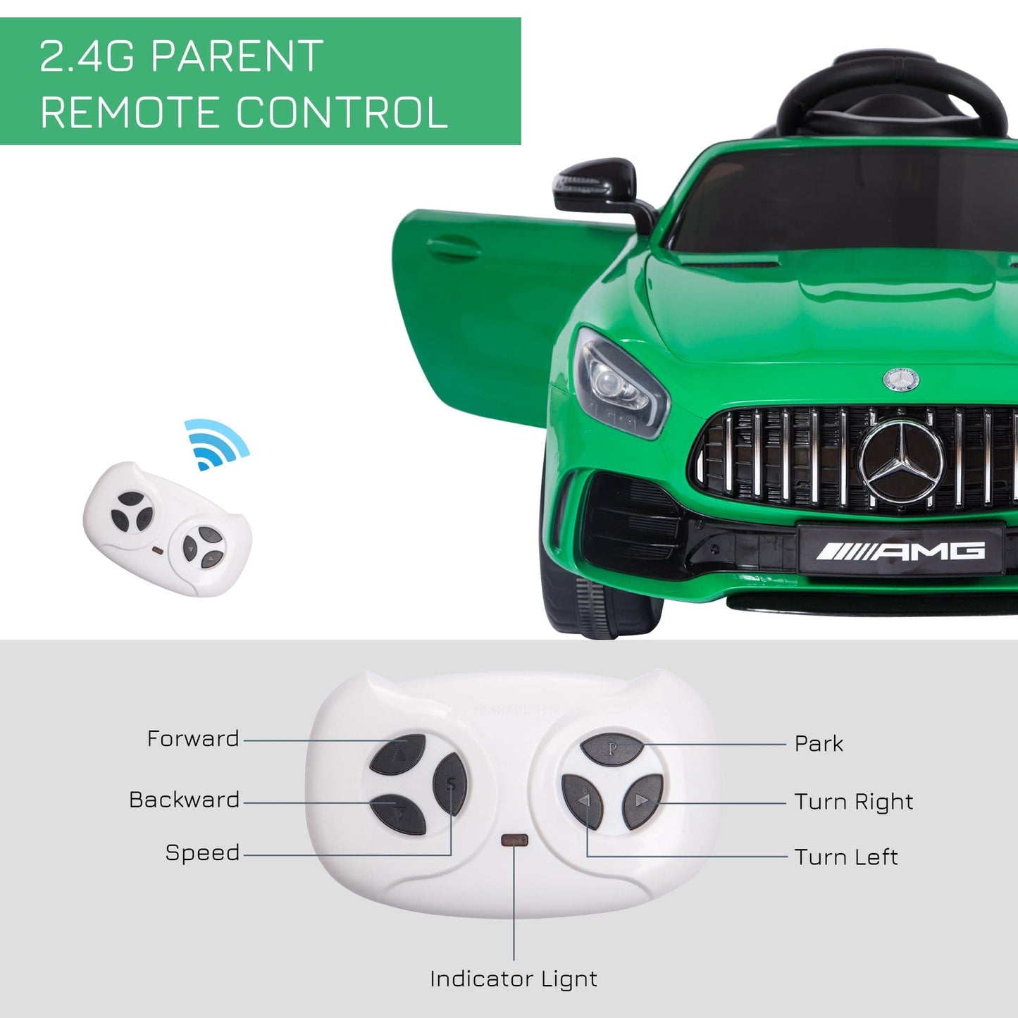 HOMCOM Mercedes-Benz GTR 12V Kids Electric Ride-On Car with Remote Control - maplin.co.uk