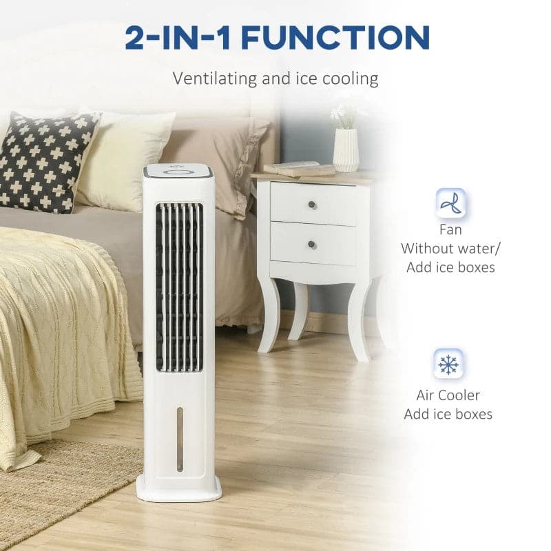 HOMCOM 2-in-1 Oscillating Evaporative Ice Cooling Fan - White - maplin.co.uk