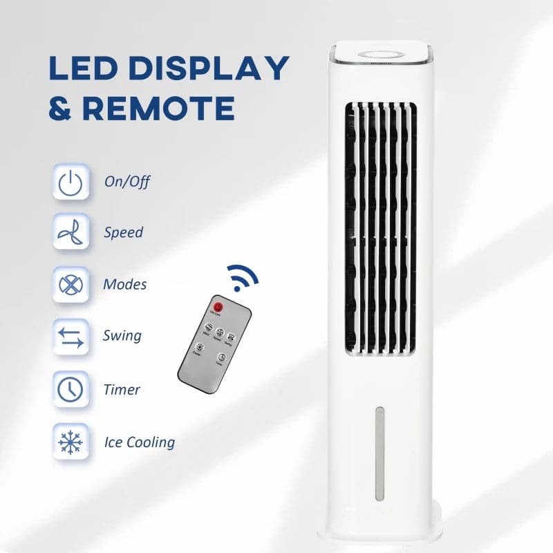HOMCOM 2-in-1 Oscillating Evaporative Ice Cooling Fan - White - maplin.co.uk