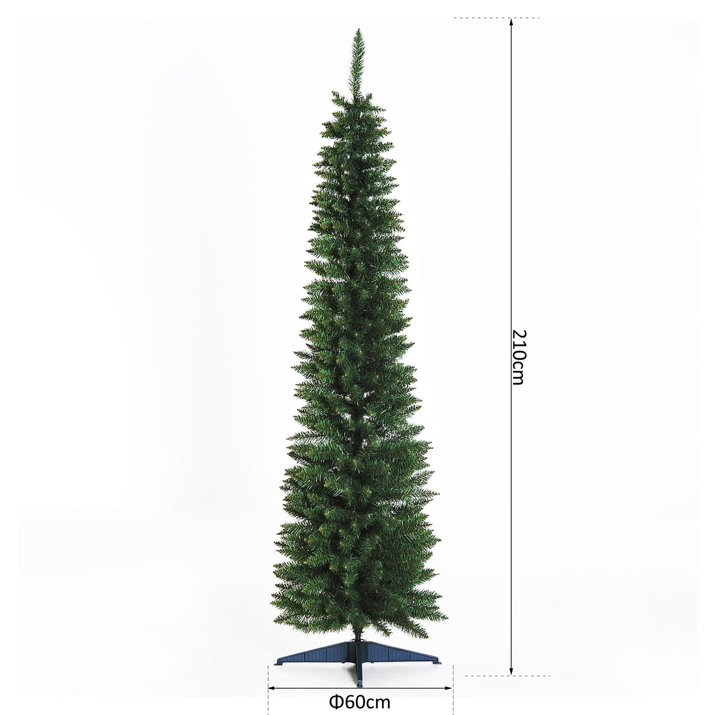 HOMCOM 7ft Artificial Pine Pencil Slim Christmas Tree with Stand - maplin.co.uk
