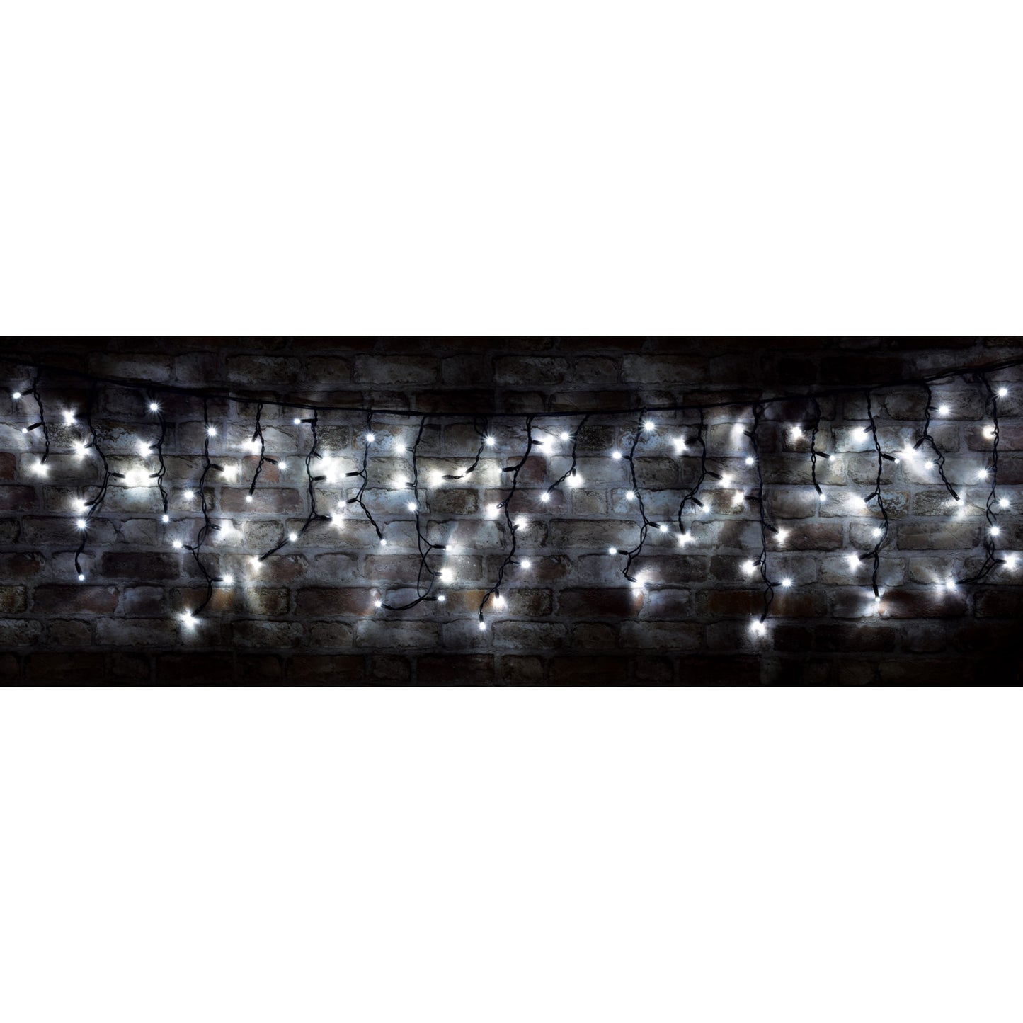 Lyyt Connectable Icicle-Inspired 2m Outdoor 100 Cool White LED String Lights - Pack of 2
