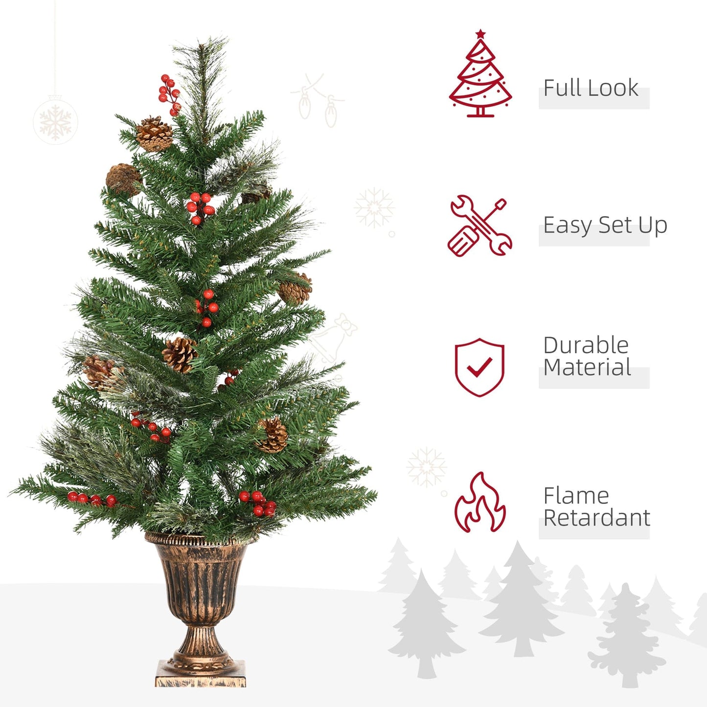 HOMCOM 3ft Artificial Christmas Tree - Set of 2 - maplin.co.uk