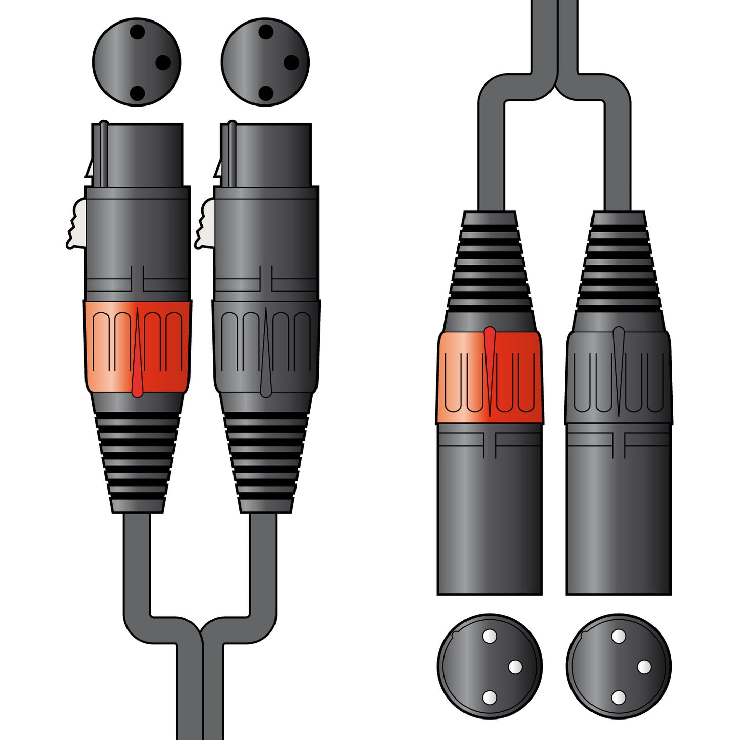 Citronic Classic Audio 2 x XLR Female to 2 x XLR Male Cable - Black