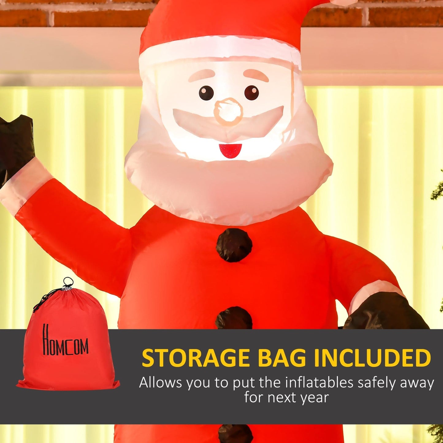 HOMCOM 7ft Christmas LED Inflatable Santa Claus from Chimney - maplin.co.uk