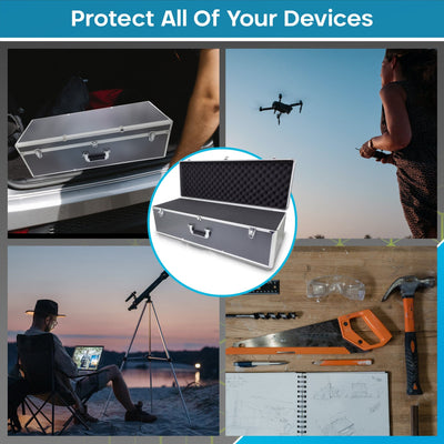 Maplin Plus Aluminium 270 x 850 x 295mm Flight Case - Black