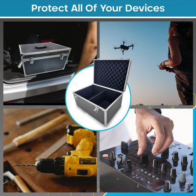 Maplin Plus Aluminium 240 x 450 x 310mm Flight Case with Internal Divider - Grey