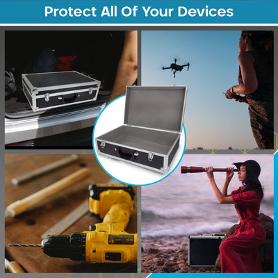 Maplin Plus Aluminium 190 x 570 x 380mm Flight Case - Black