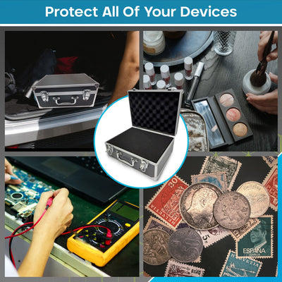 Maplin Plus Aluminium 130 x 310 x 240mm Flight Case - Grey