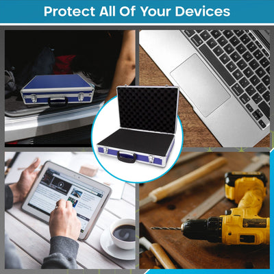 Maplin Plus 115 x 460 x 340mm Flight Case - Blue & Silver