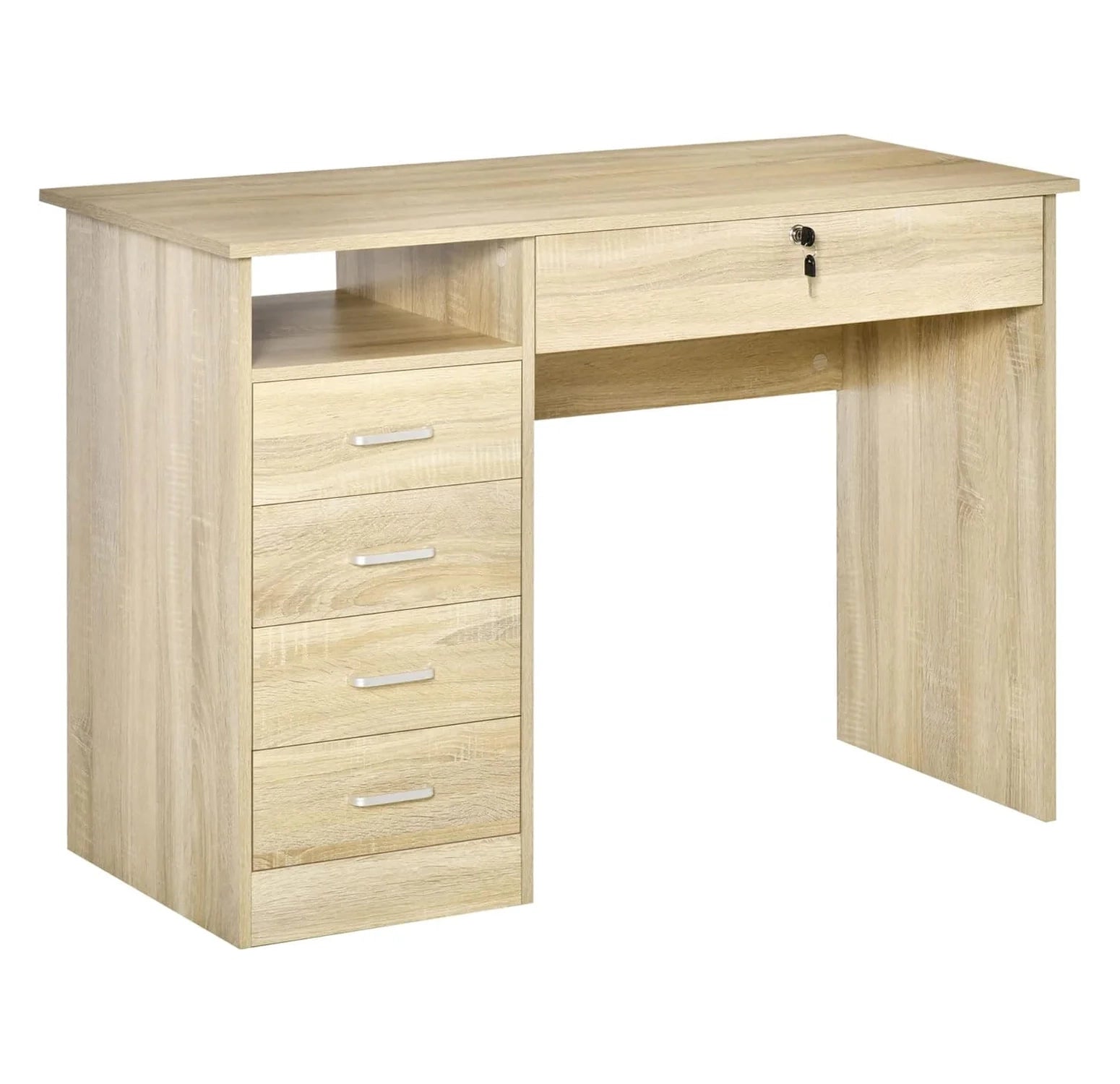 ProperAV Extra Home Office Desk with Lockable Drawer Storage Shelf Furniture Storage Maplin Electronics