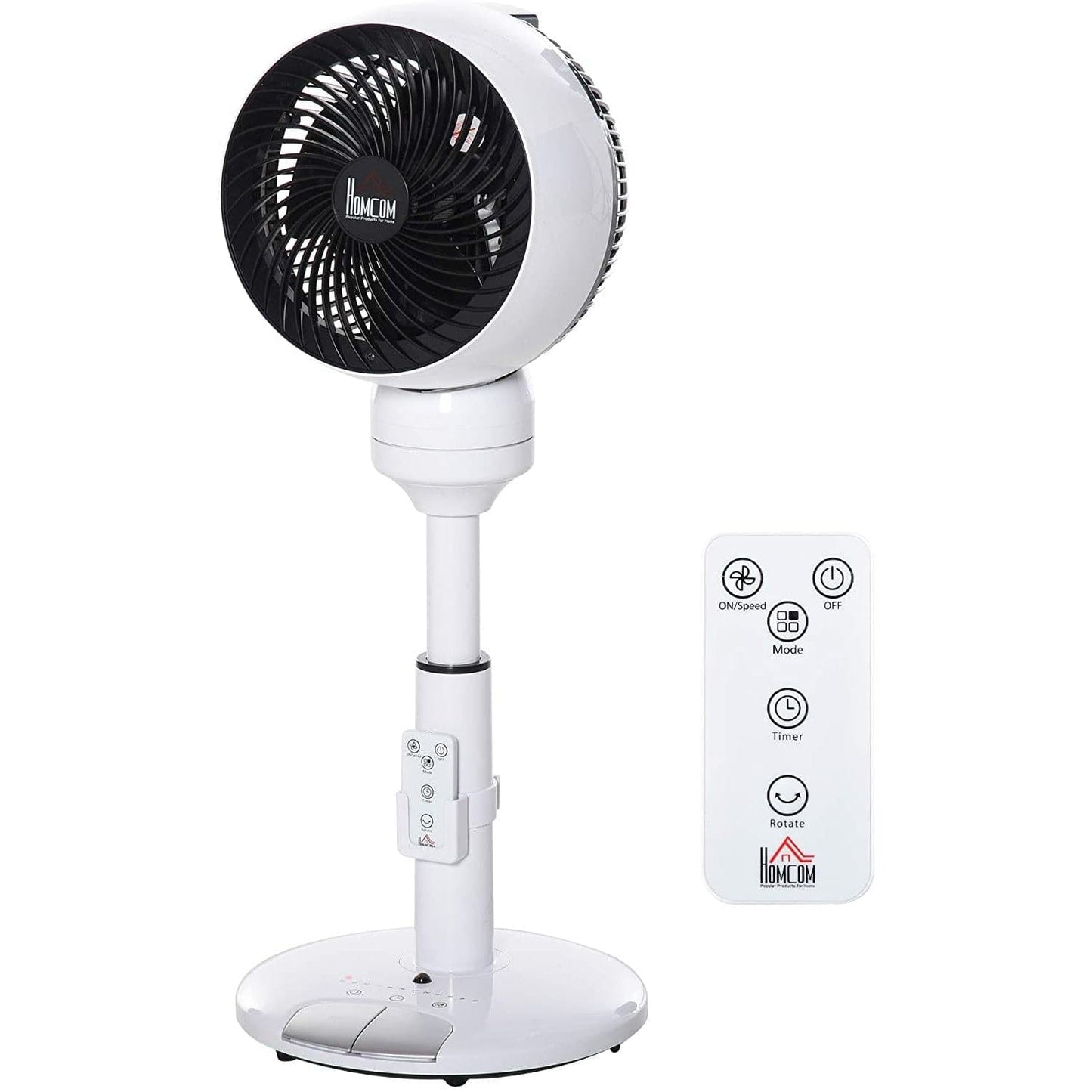 HOMCOM 28'' Oscillating Air Circulator Fan - White - maplin.co.uk
