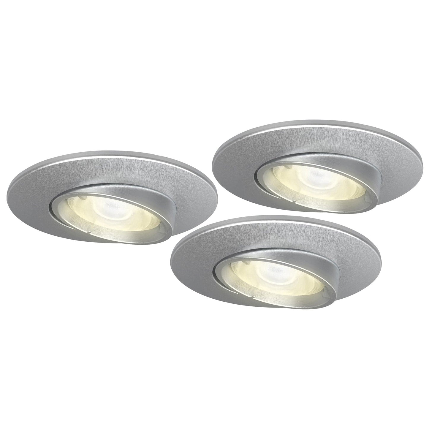 4lite WiZ Connected Fire-Rated IP20 GU10 Smart Adjustable LED Downlight - Satin Chrome Pack of 3