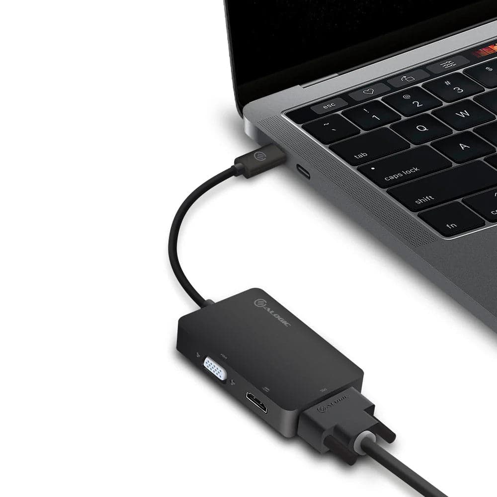 ALOGIC USB-C Multiport Hub to HDMI / DVI / VGA - Black