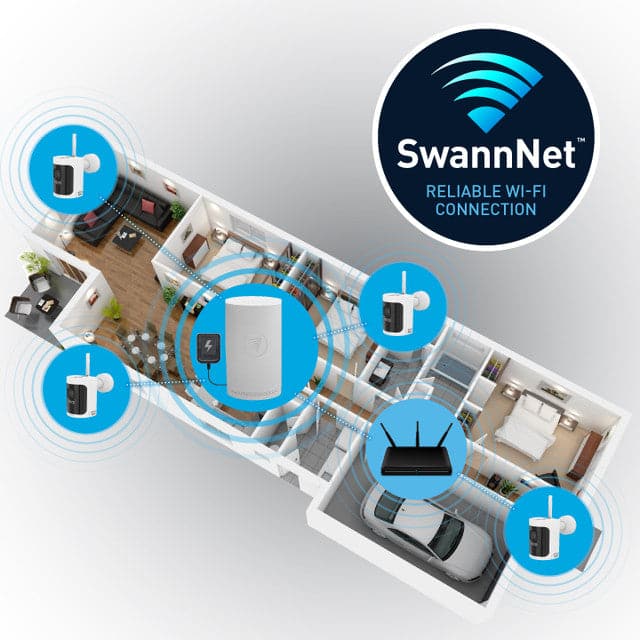 Swann AllSecure 4K Wireless Security Kit with Wire-Free Cameras & NVR Tower