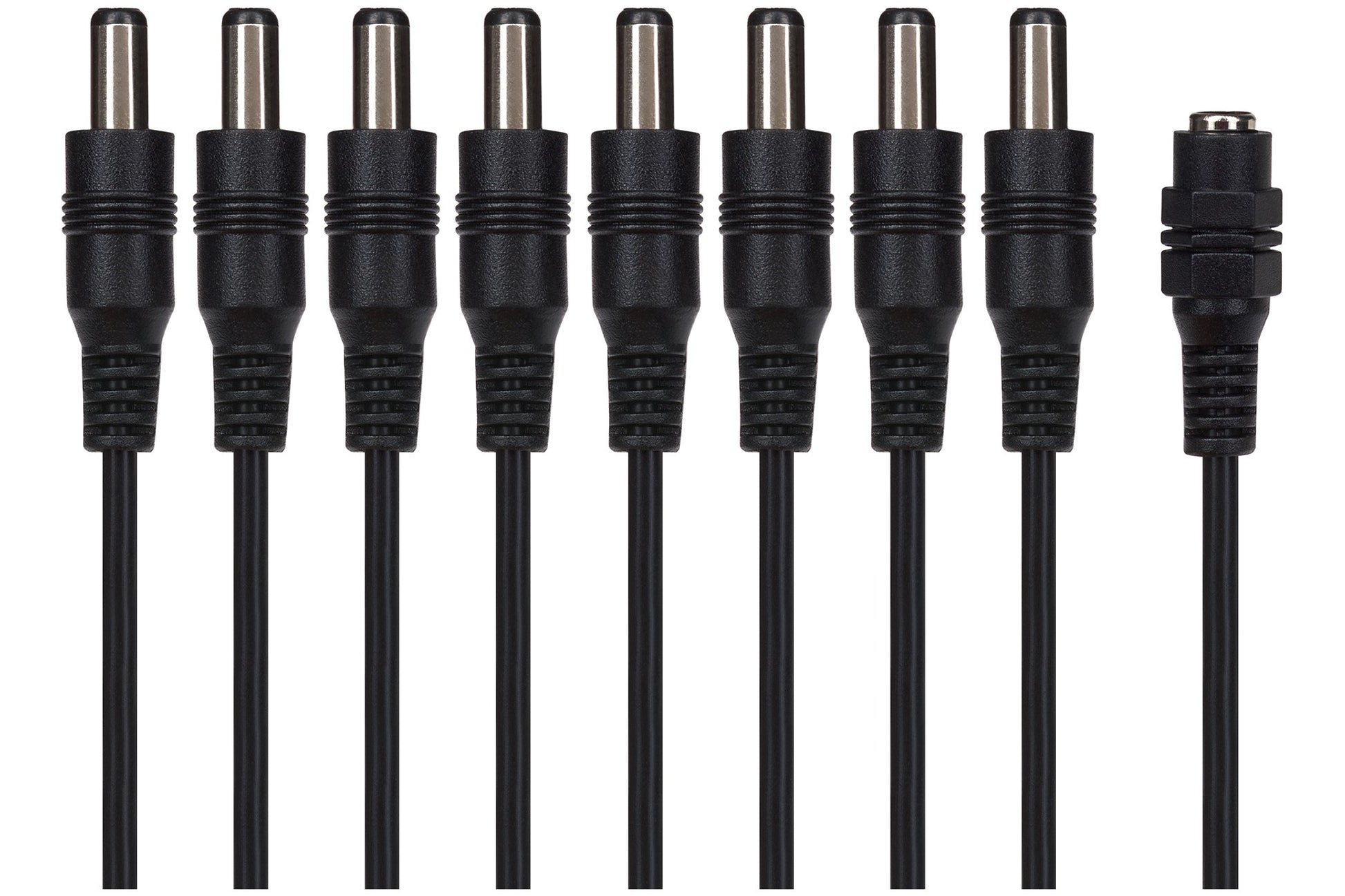 Maplin 8 Way Power Splitter Cable DC 1x Female 8x Male 5.5 x 2.1mm Plug for CCTV - Black - maplin.co.uk
