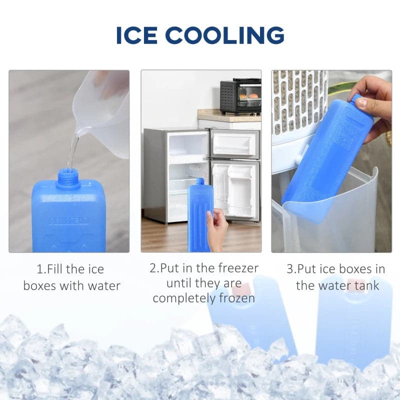 HOMCOM 2-in-1 Oscillating Evaporative Ice Cooling Fan - White - maplin.co.uk